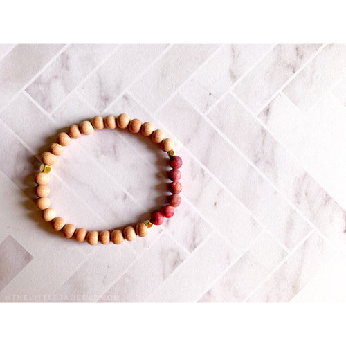 Druzy Agate & Rosewood with Gold Diffuser Bracelet