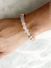 Load image into Gallery viewer, Rose Quartz &amp; Rosewood with Gold Diffuser Bracelet