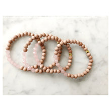 Load image into Gallery viewer, Small Rose Quartz Diamond &amp; Rosewood with Gold Diffuser Bracelet