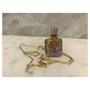 Amethyst & Gold Vial Necklace