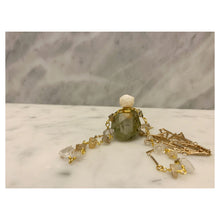 Load image into Gallery viewer, Geode Druzy Cap &amp; Gold Vial Necklace