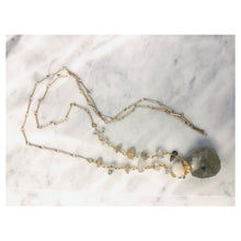 Load image into Gallery viewer, Geode Druzy Cap &amp; Gold Vial Necklace