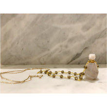 Load image into Gallery viewer, Lace Agate &amp; Glass Bead With Gold Vial Necklace